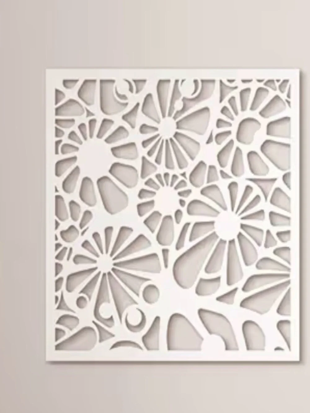 3 White Floral Cutout Wall Panels - Home Wall Decor
